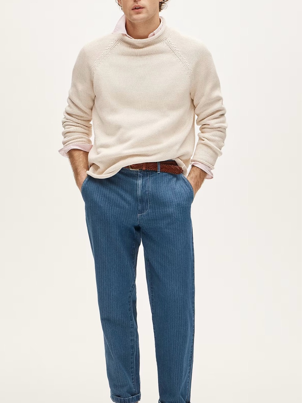 J. CREW 1988 RollneckT™ sweater in cotton in Mountain White Size M $98 BW186 - Picture 5 of 10